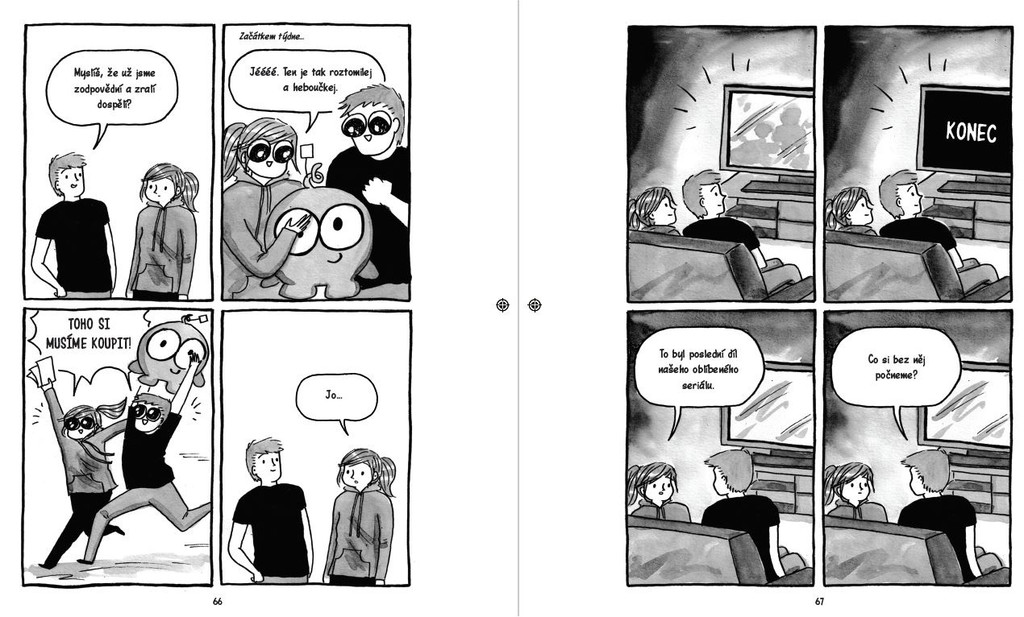 Debbie Tung komiks Když se introvertka vdá Introvertka v hlučném světě