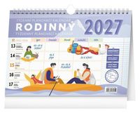 Týdenní rodinný plánovací kalendář s háčkem 2027