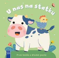 První knížka a dřevěné puzzle U nás na statku