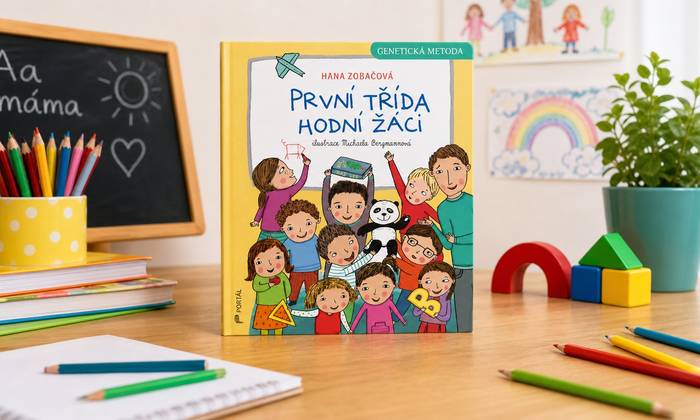 První třída, hodní žáci – knížka psaná velkými písmeny pro první samostatné čtení doma i ve škole